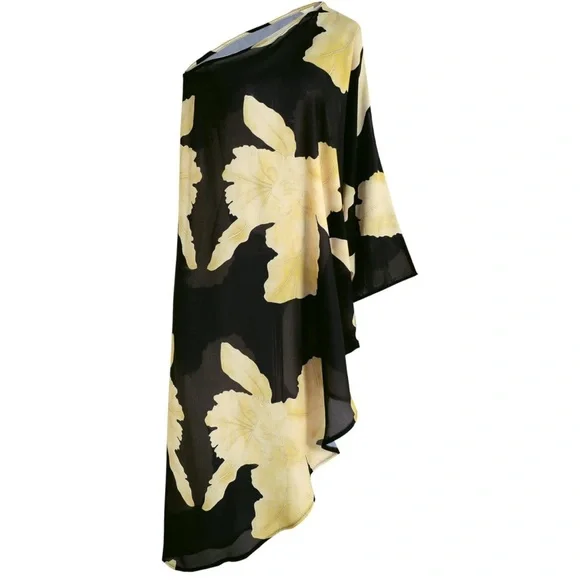 Amazon | One Shoulder Tropical Dress - Picture 3 of 10